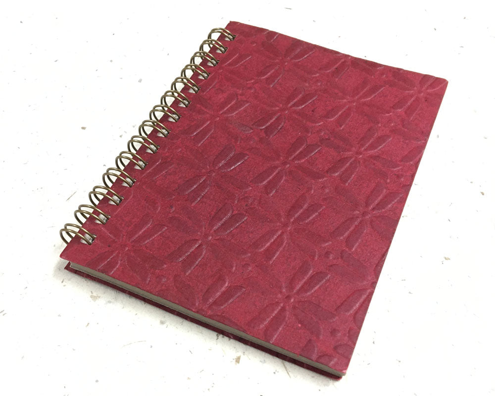 Small embossed notebook Pinwheel burgundy