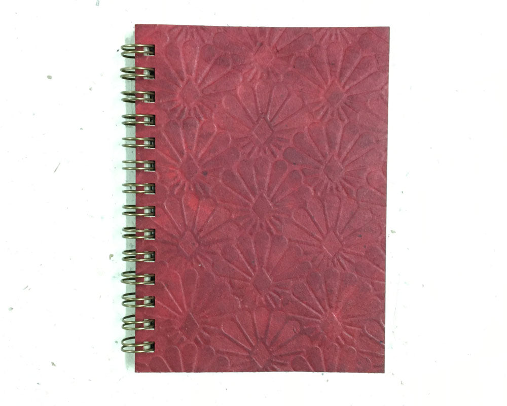 Small embossed notebook Sunburst Burgundy