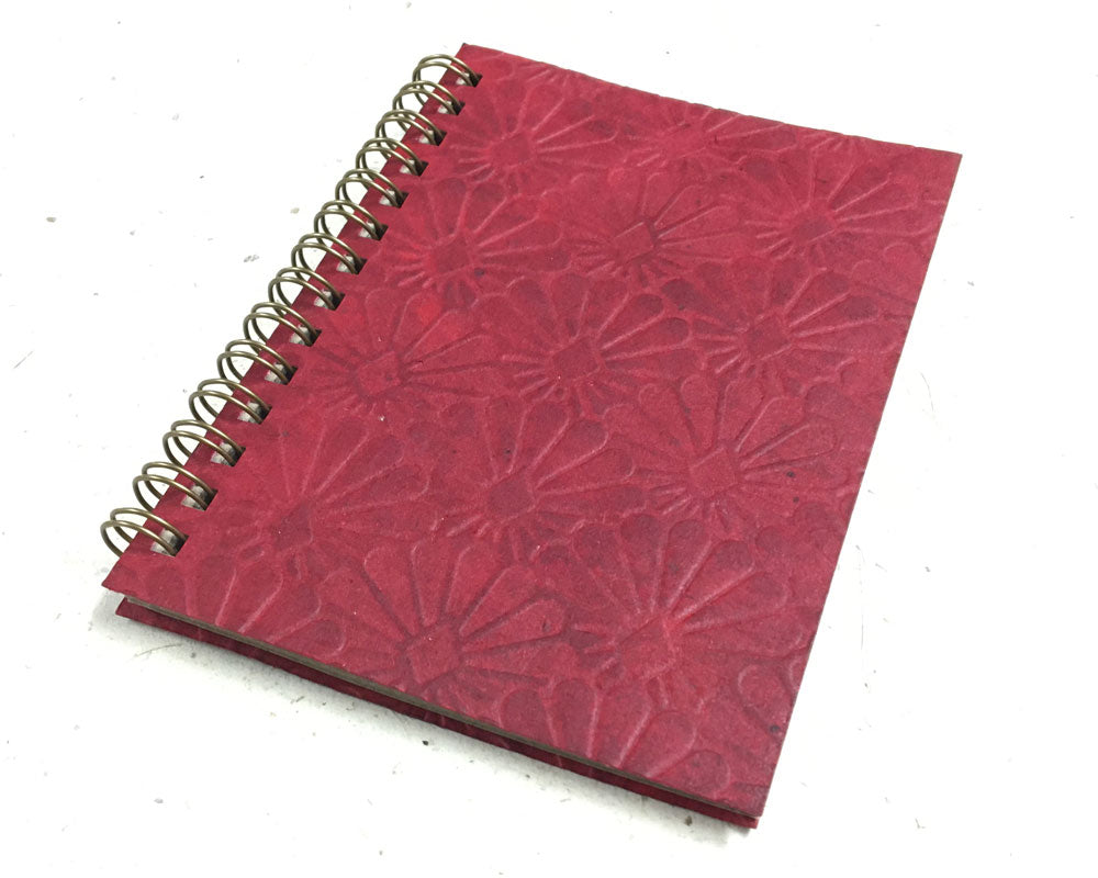Small embossed notebook Sunburst Burgundy