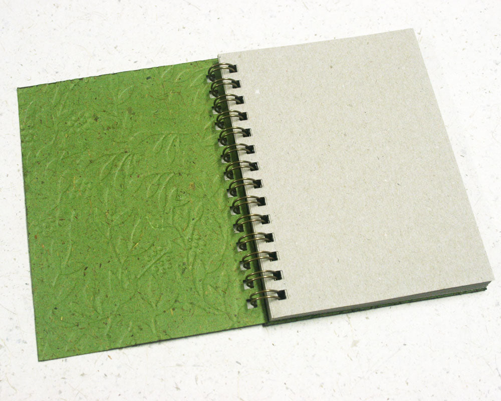 Small embossed notebook wattle green