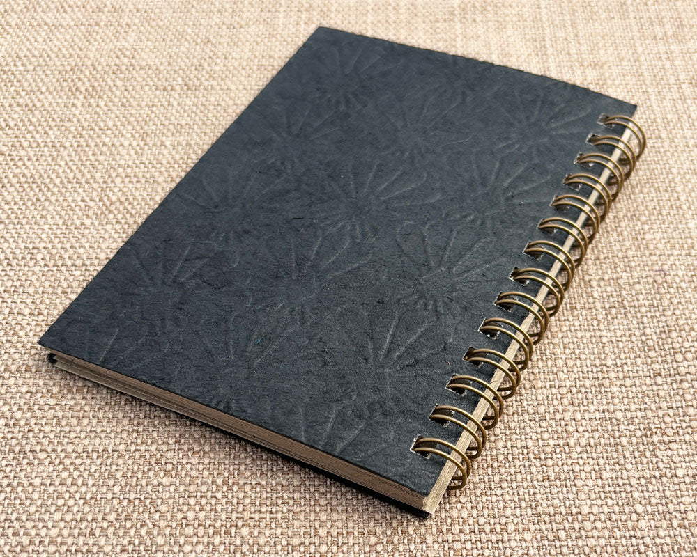 Small embossed notebook Black Sunburst