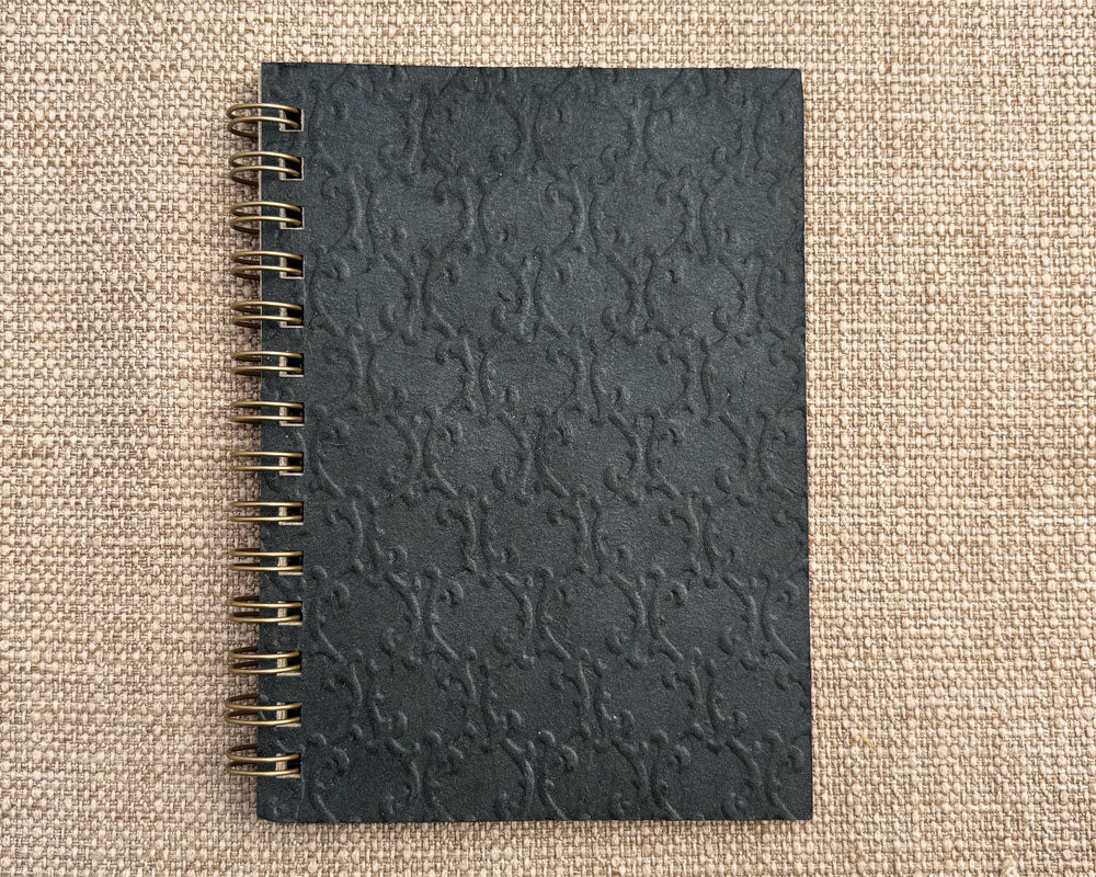 Small embossed notebook Black Trellis