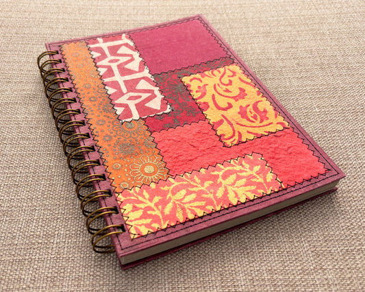 Fancy A5 Notebook Red Lined Grey pages