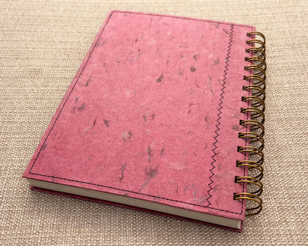 Fancy A5 Notebook Red Lined Grey pages