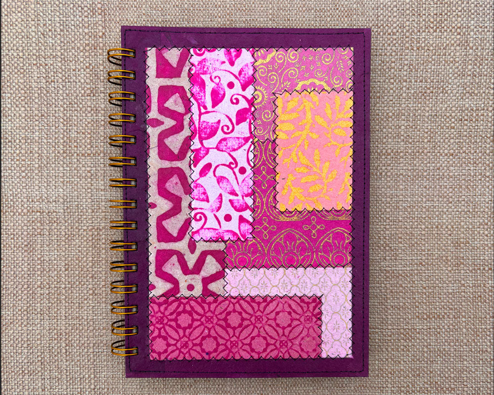Fancy A5 Notebook Dark Pink