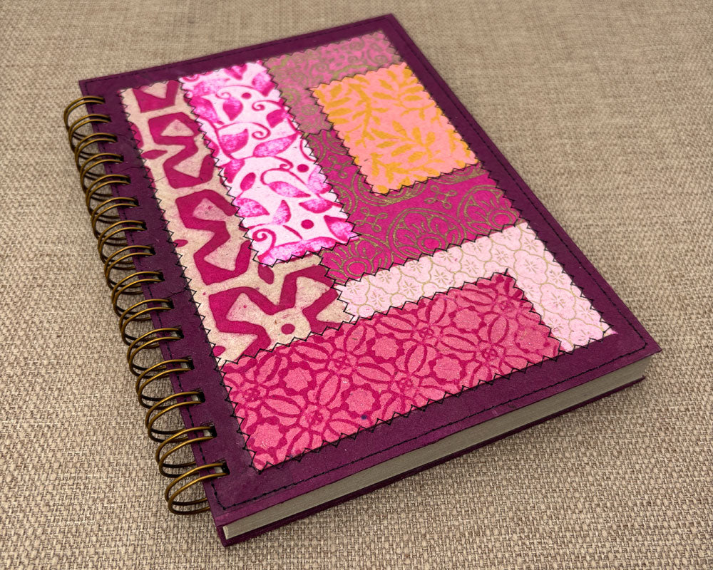 Fancy A5 Notebook Dark Pink