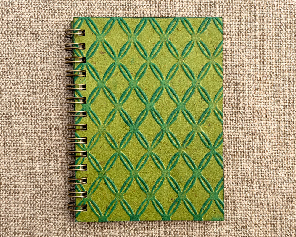 Small embossed notebook Green Fishnet