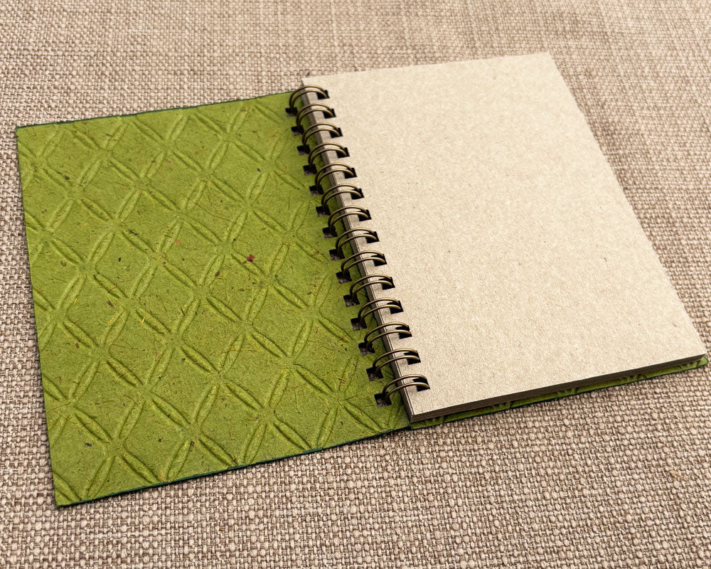 Small embossed notebook Green Fishnet