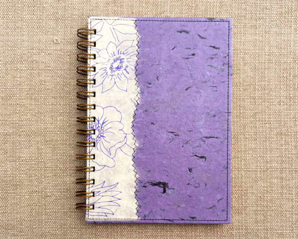 A5 Notebook Purple Flower