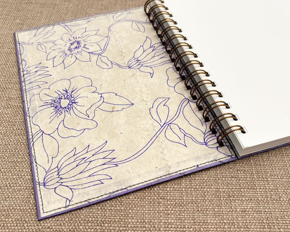 A5 Notebook Purple Flower