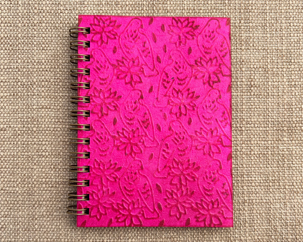 Small embossed notebook Pink Birds