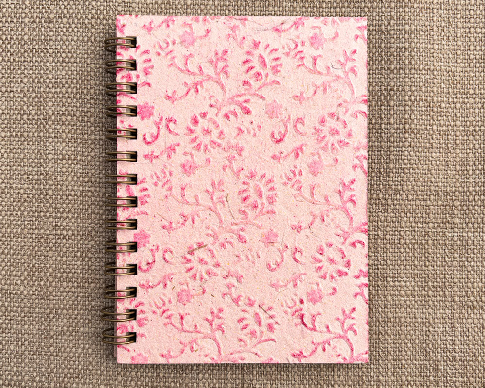 Small embossed notebook Pink Floral