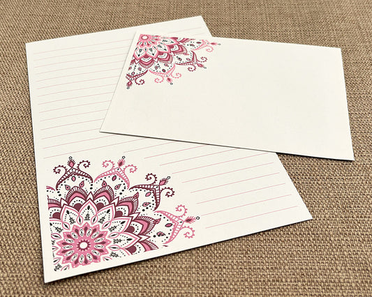 Letter Writing Set Pink Mandala