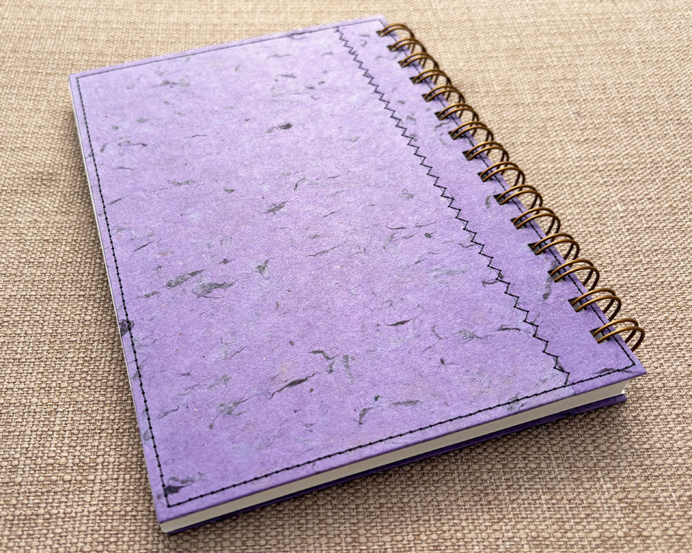 Fancy A5 Notebook Purple C Blank Grey Pages