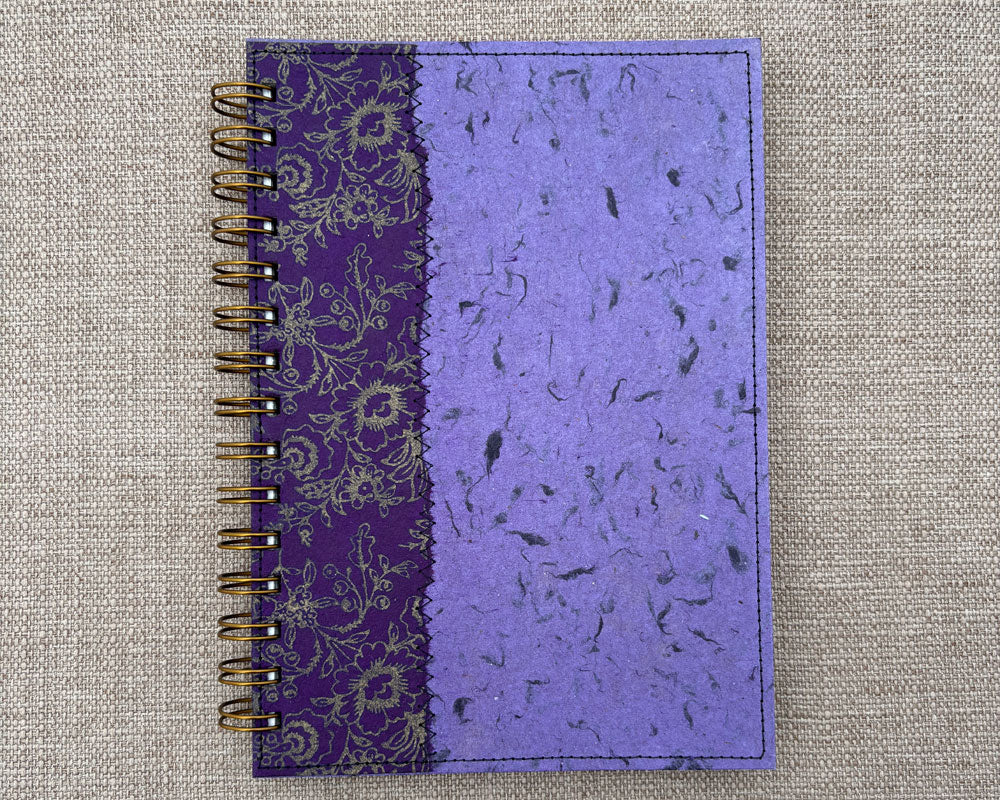 A5 Notebook Purple Floral