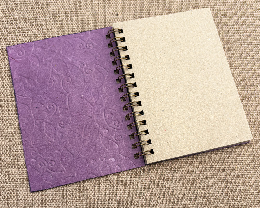 Small embossed notebook vine purple
