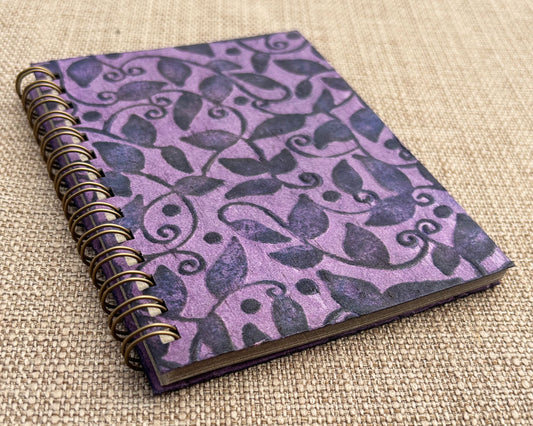 Small embossed notebook vine purple
