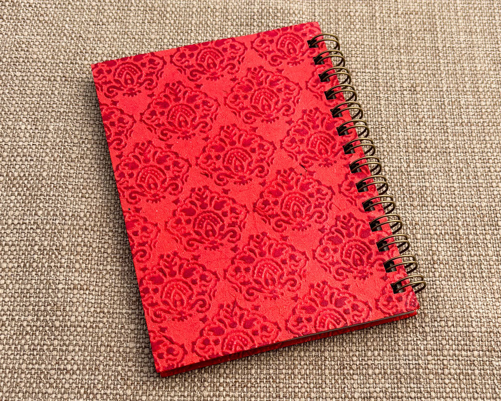 Small embossed notebook Red Crowns