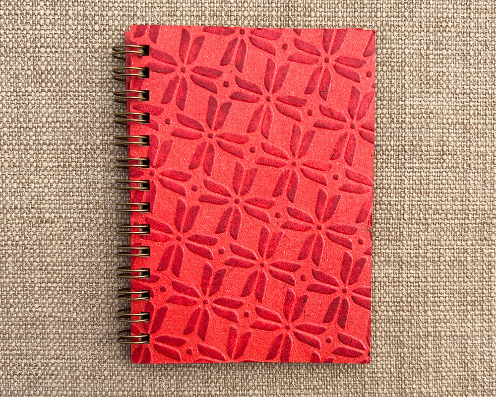 Small embossed notebook Red Pinwheel