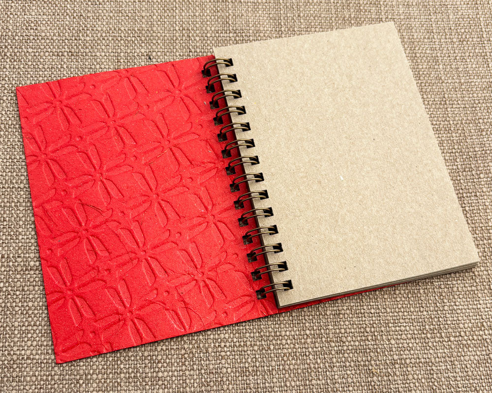 Small embossed notebook Red Pinwheel