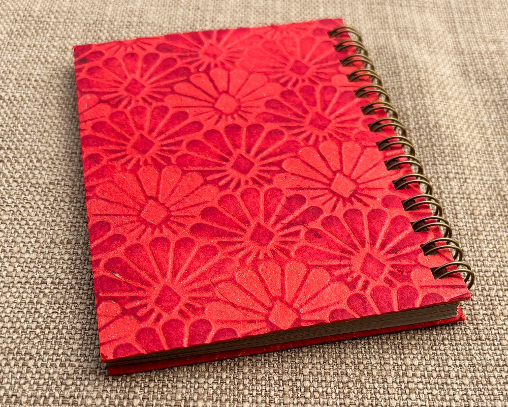 Small embossed notebook Red Sunburst
