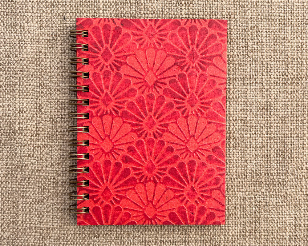 Small embossed notebook Red Sunburst