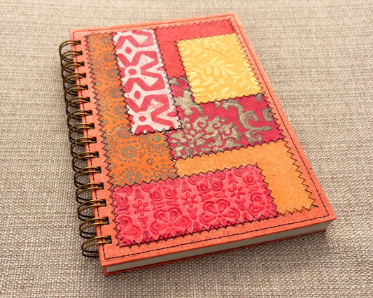 Fancy A5 Notebook Red Orange 2 Lined Grey pages