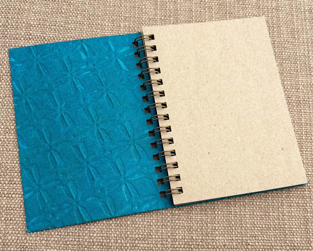 Small embossed notebook Teal Pinwheel