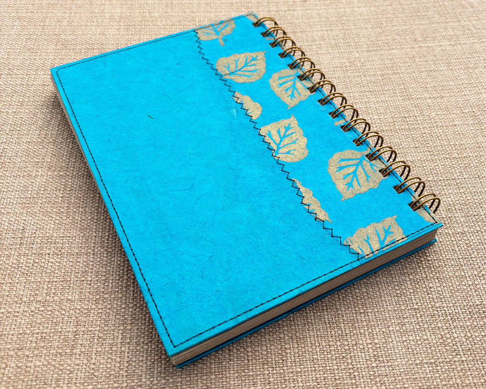 A5 Notebook Turquoise Leaf