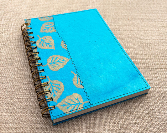 A5 Notebook Turquoise Leaf