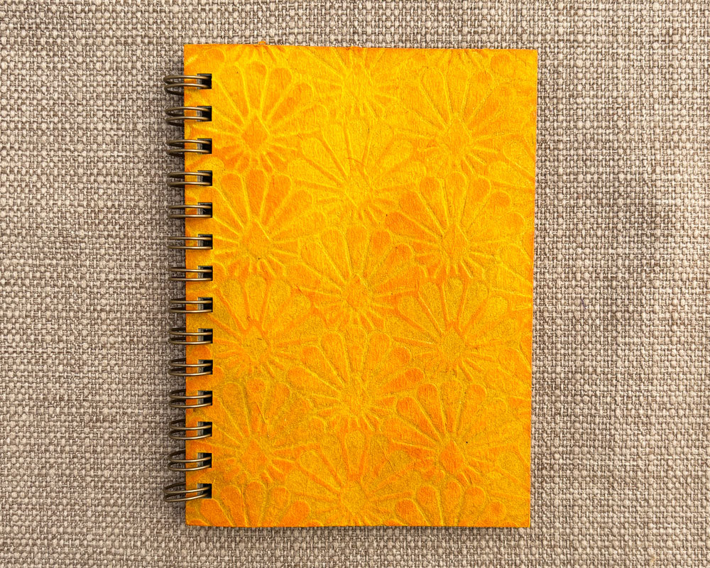 Small embossed notebook Yellow Sunburst